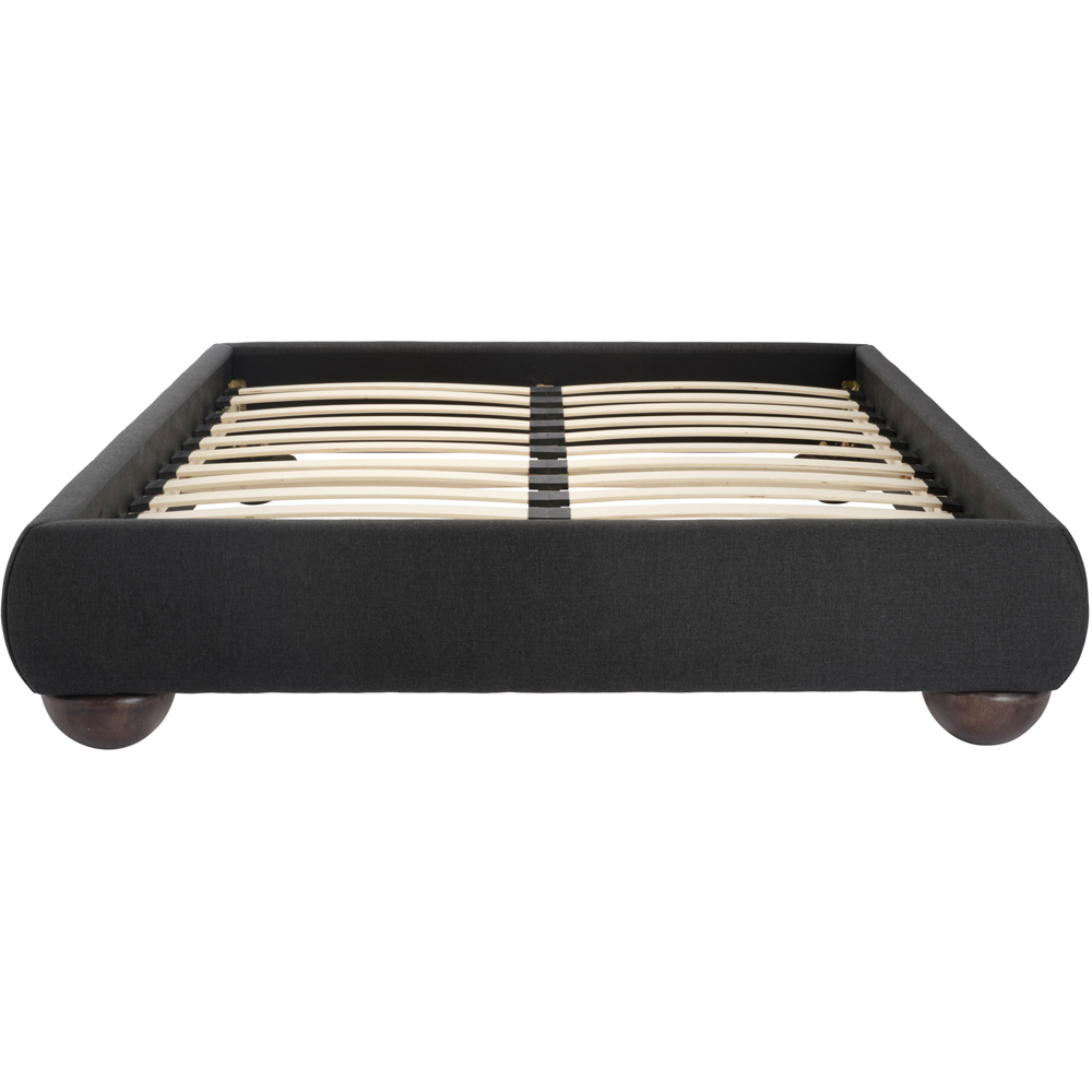 LPD Home Soller Deep Charcoal King Size Chenille Tweed Fabric Bed Image 3