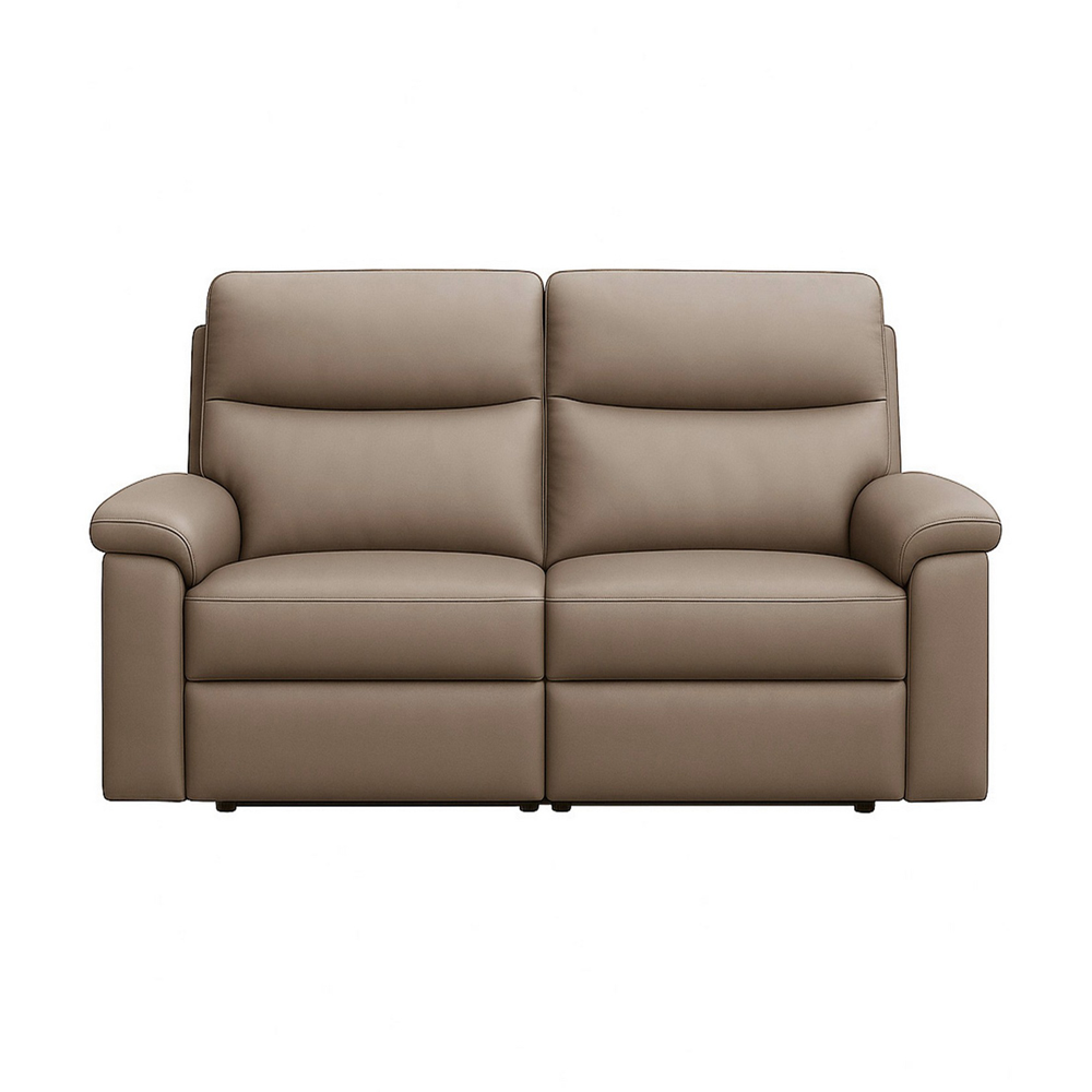 Aspire Marlowe 2 Seater Mushroom Leather Power Recliner Sofa with USB Charging Image 3