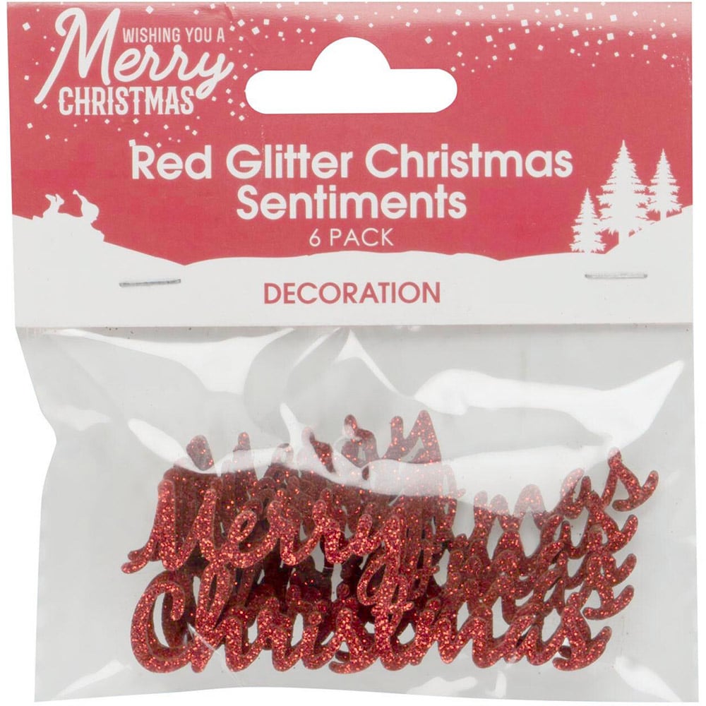 Red Glitter Christmas Sentiments Image