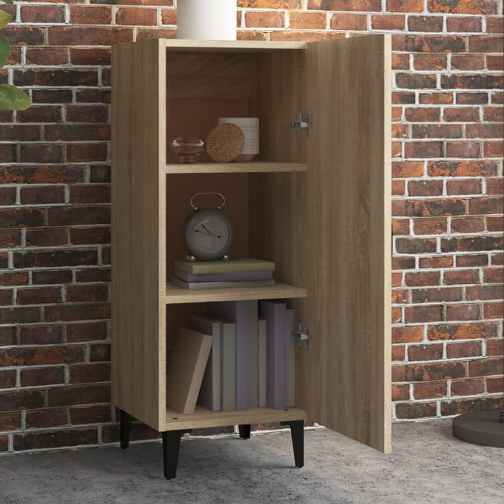 vidaXL Single Door Sonoma Oak Sideboard Image 1