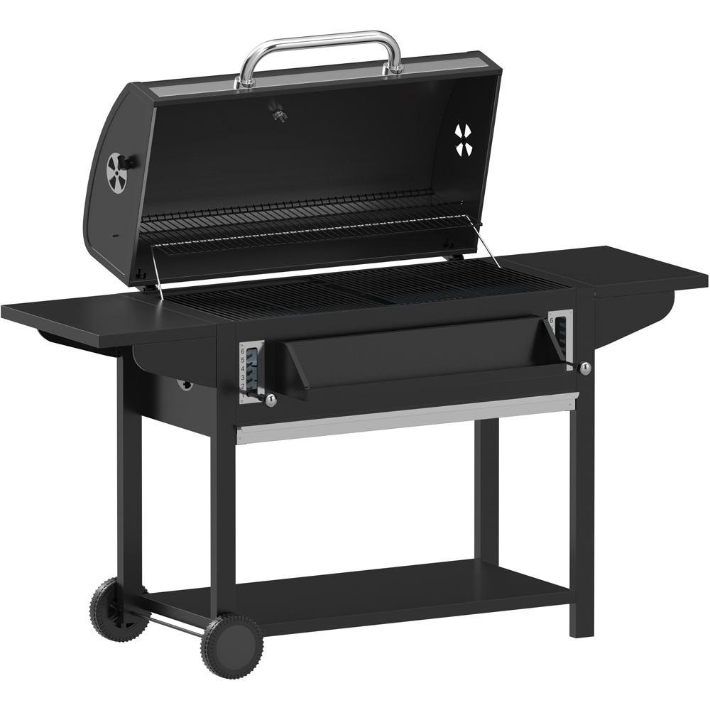 Charles Bentley Ottimo 635 Charcoal BBQ with Side Shelves and Adjustable Grill Height Image 3