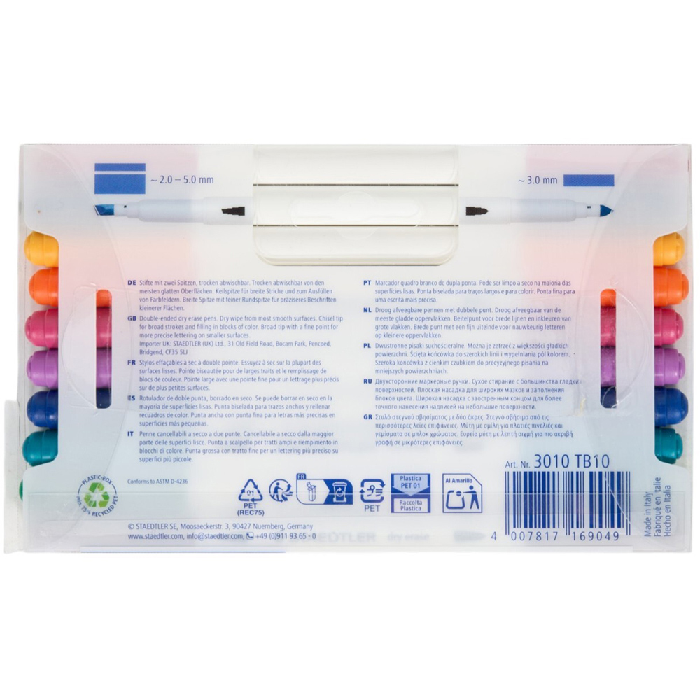 Pack of 10 Double Ended Dry Erase Pens Image 2