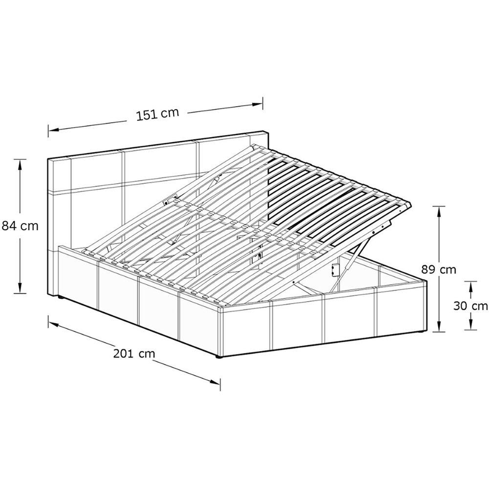 GFW Double Grey Side Lift Ottoman Bed Image 9