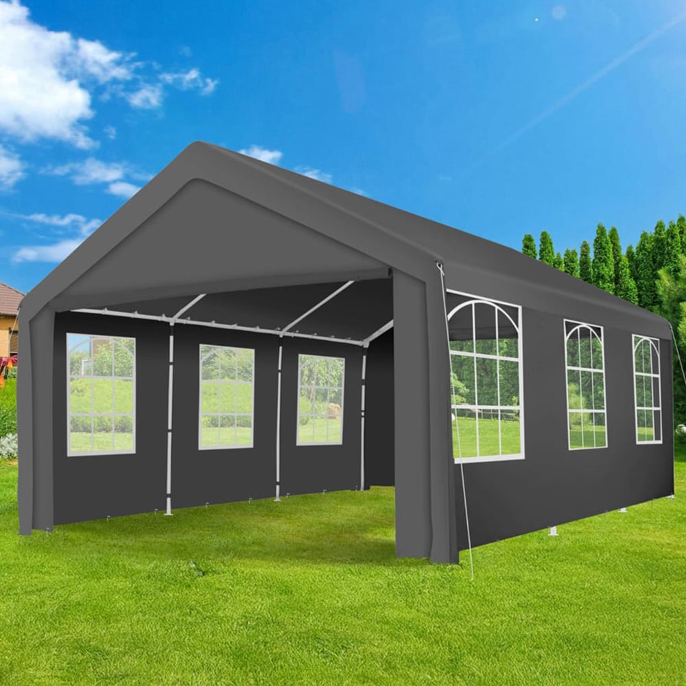 tectake Jasko 6 x 4m Grey Side Panel Plug In Gazebo Image 1