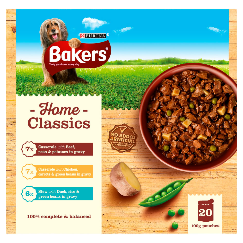 Bakers Home Classics Dog Food in Gravy Multi Variety 20 x 100g Image 1