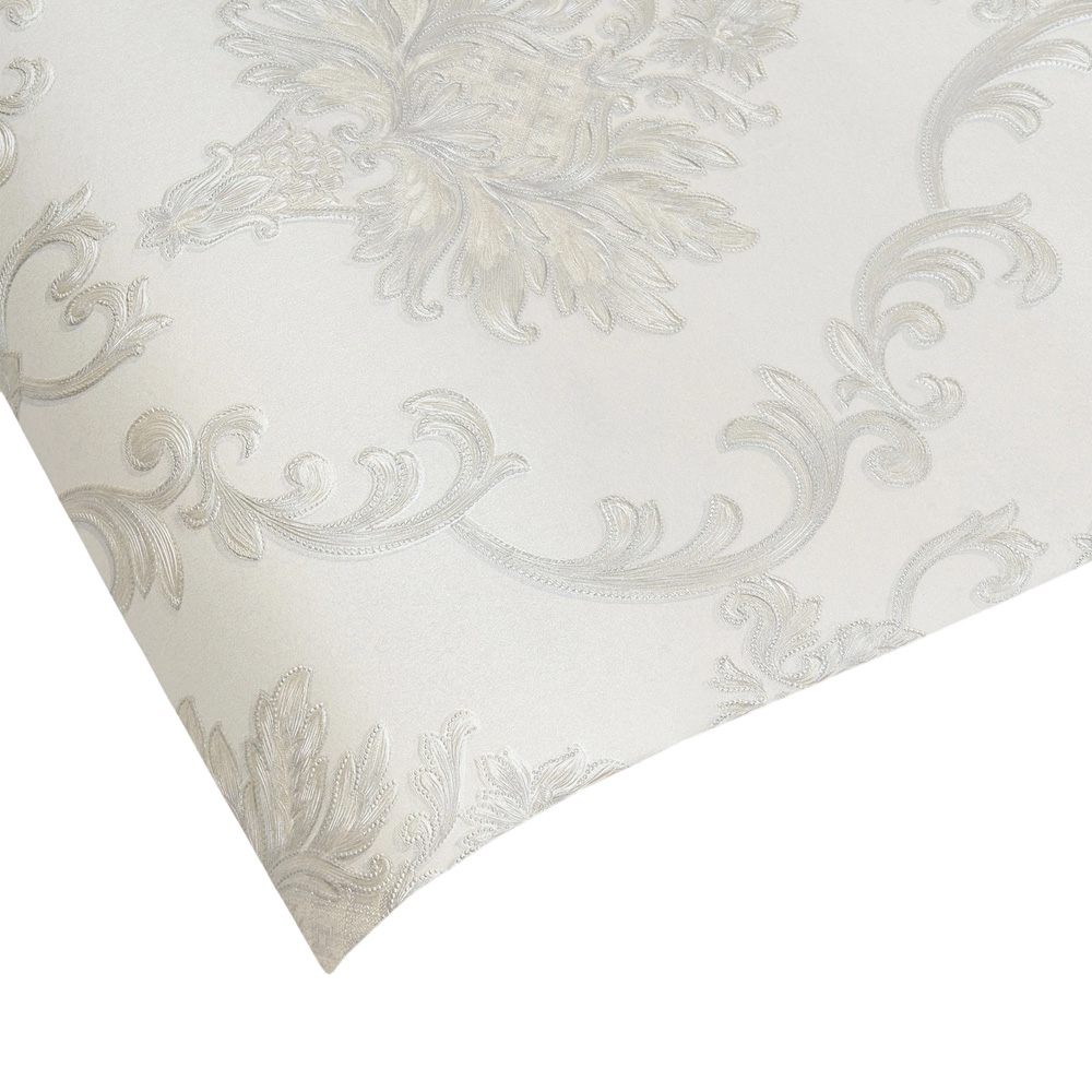 Living and Home Floral Pattern Rectangle 3D Embossed Light Grey Non-Pasted Wallpaper Image 5