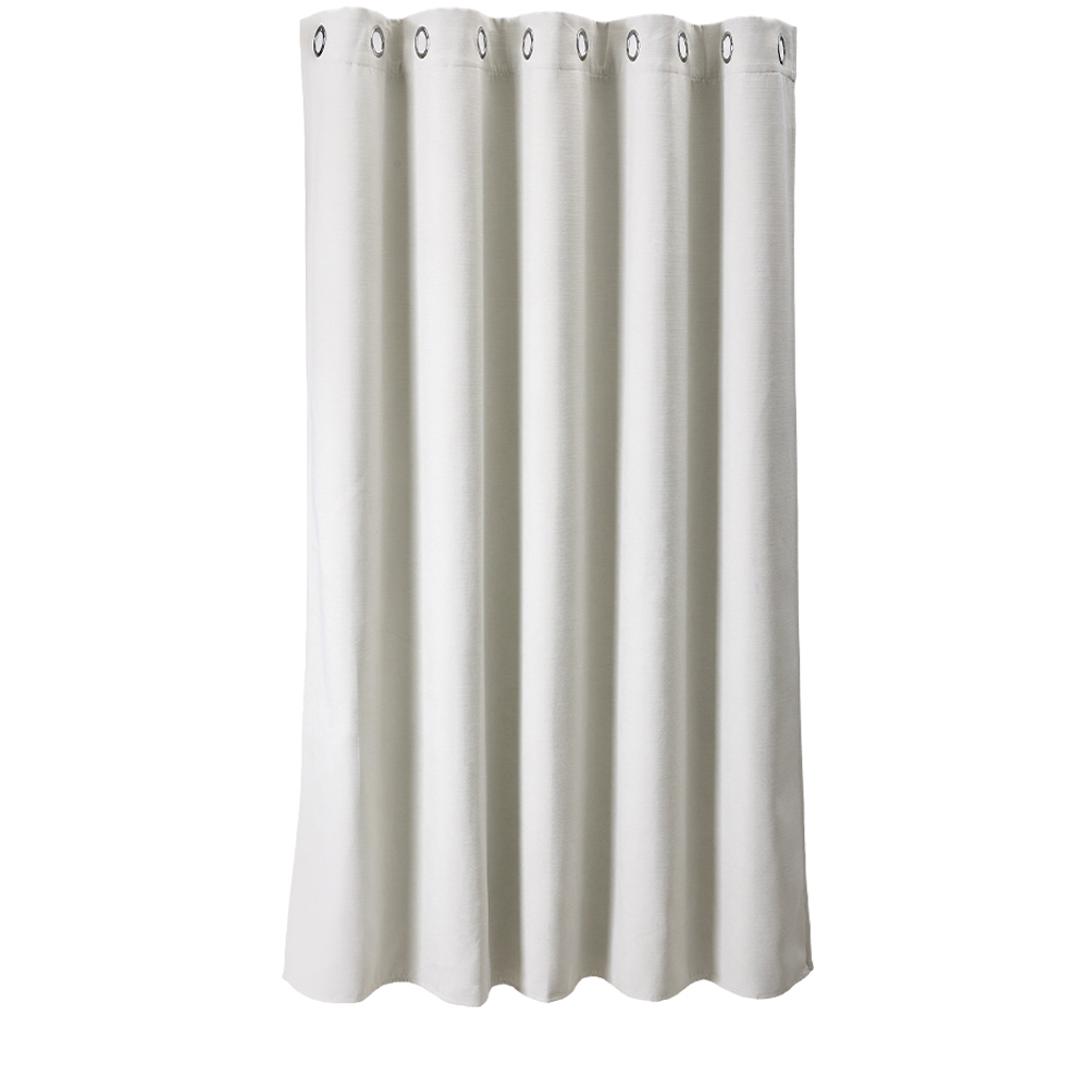 Living and Home Solid Beige White Blackout Chenille Curtains 168 x 183cm Image 2