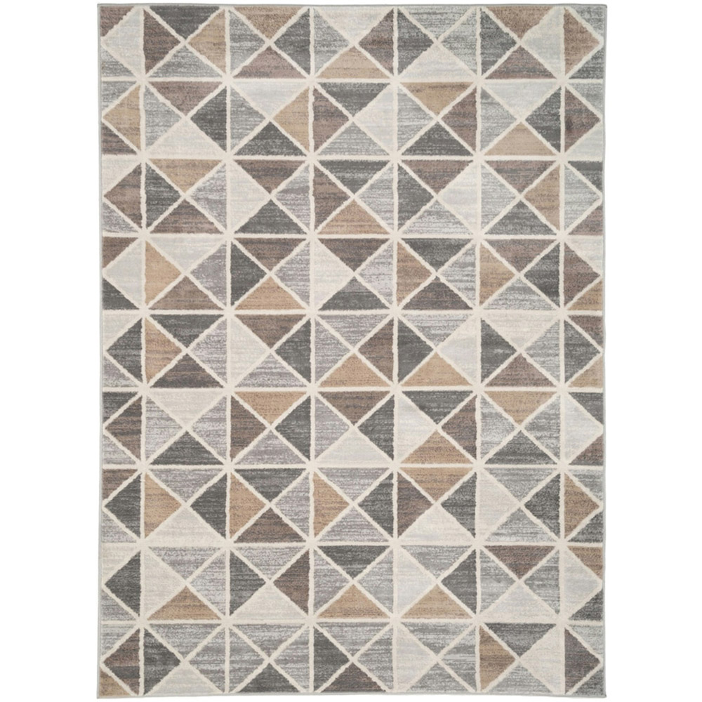 Kukoon Neutral and Beige Diamond Geometric Rug 230 x 160cm Image 1