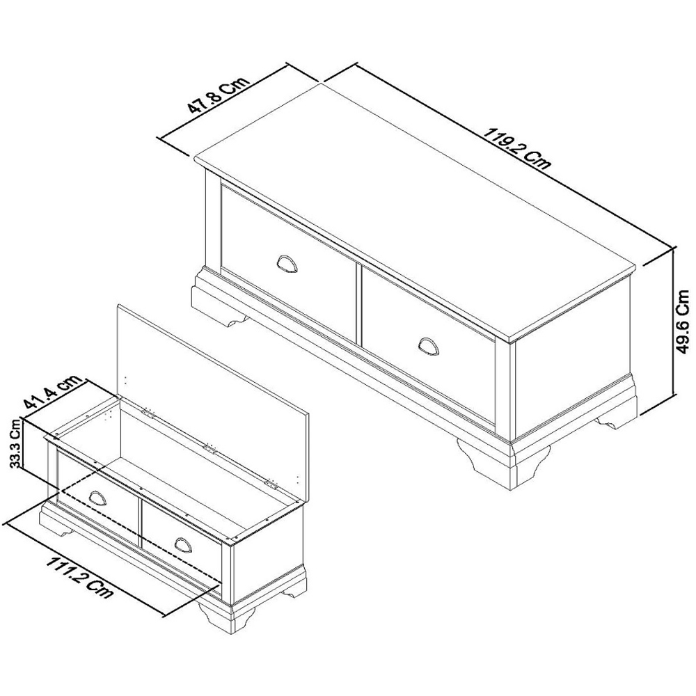 Bentley Designs Hampstead Oak and Ivory Blanket Box Image 4