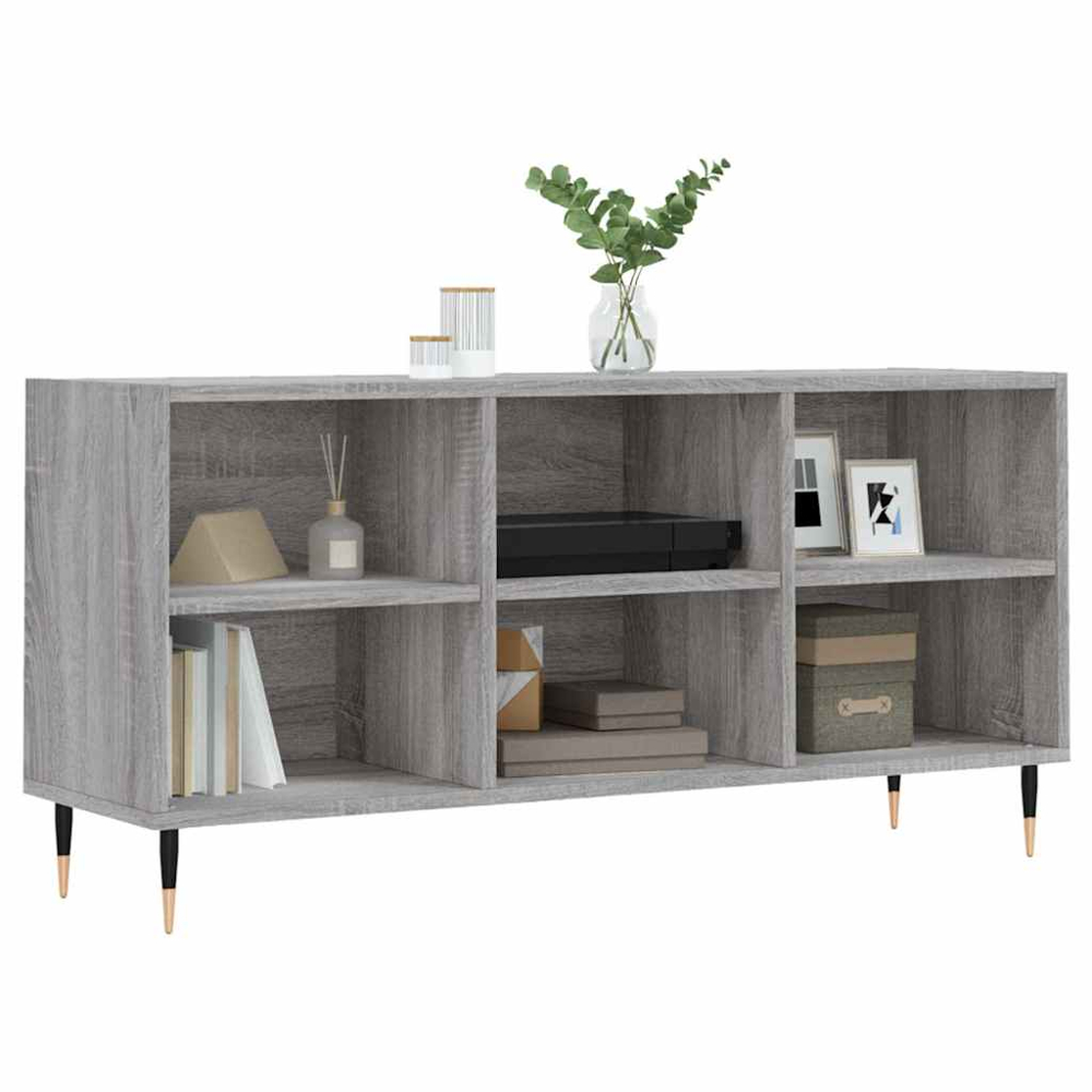 vidaXL 6 Shelf Grey Sonoma TV Cabinet Image 4