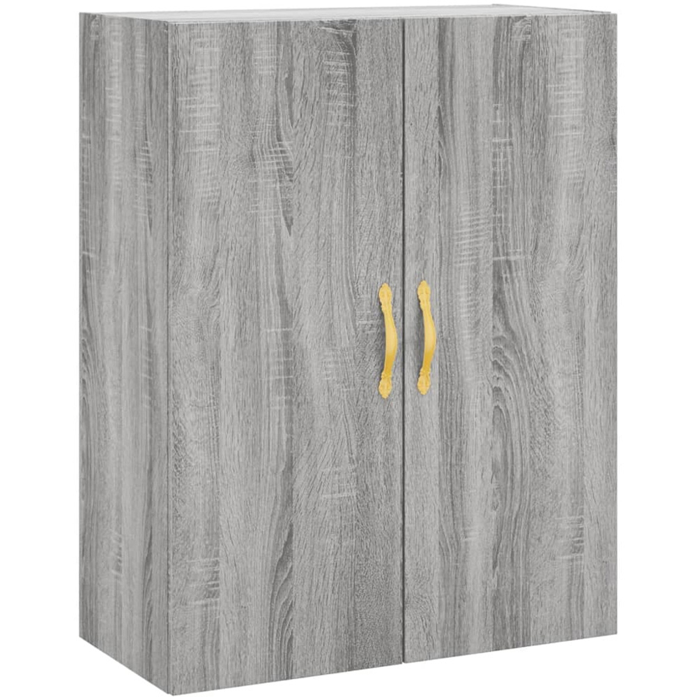 vidaXL 4 Door Grey Sonoma Highboard with Gold Handles Image 4