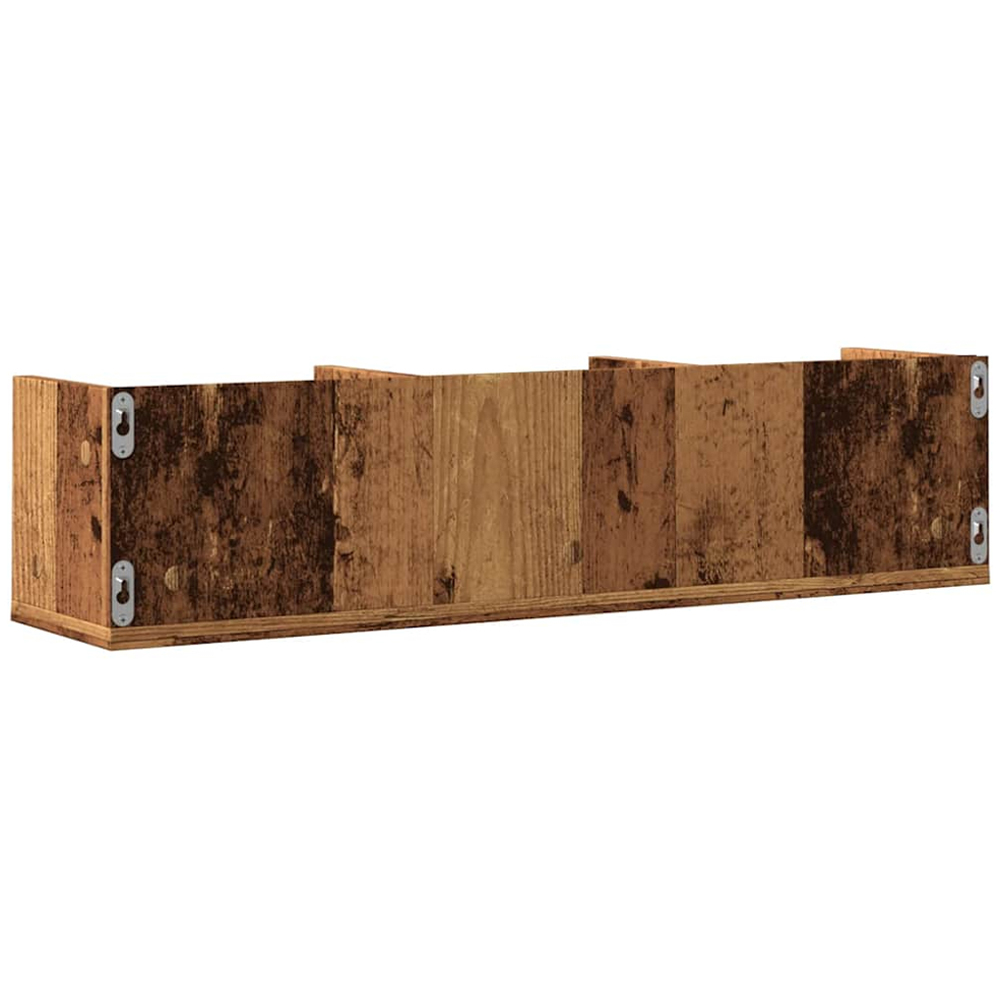 vidaXL 3 Shelf Old Wood CD Wall Shelf  Image 5