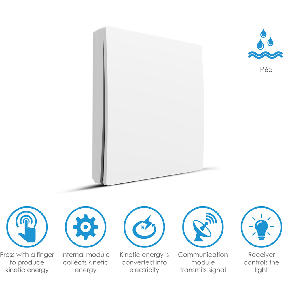 ENER-J 1 Gang White Wireless Kinetic Switch Kit Image 6