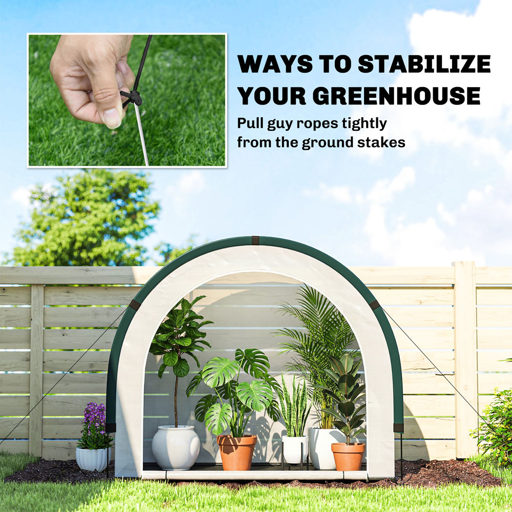 Outsunny Green Foldable 6.5 x 2.6ft Mini Greenhouse with PE Base Image 3