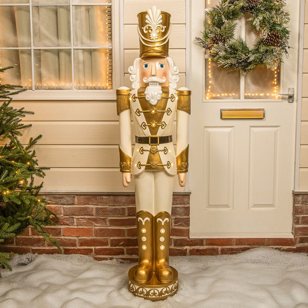 The Christmas Centre Red and Gold LED Lights Traditional Nutcracker Soldier 5.5ft Image 2