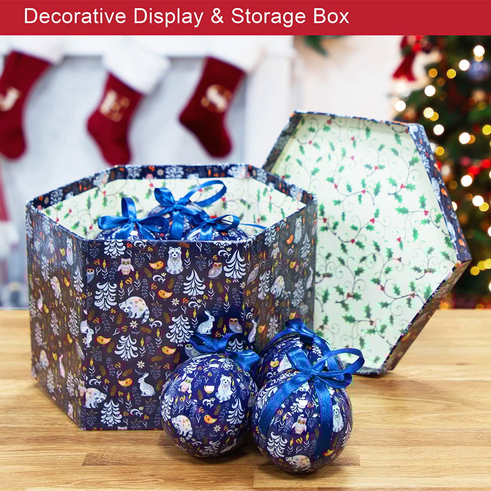 The Christmas Workshop Navy Blue Festival Bauble 14 Pack Image 5