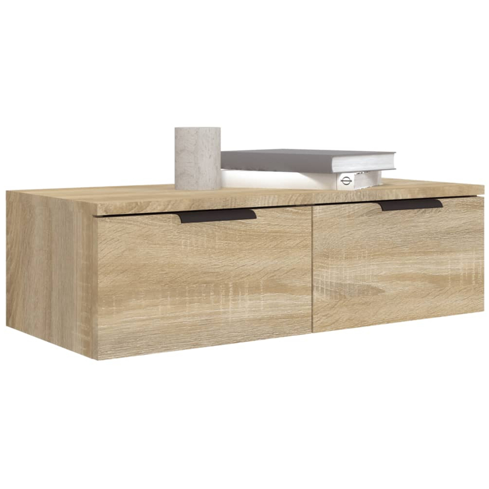 vidaXL 2 Drawer Sonoma Oak Wall Cabinet Set of 2 Image 3
