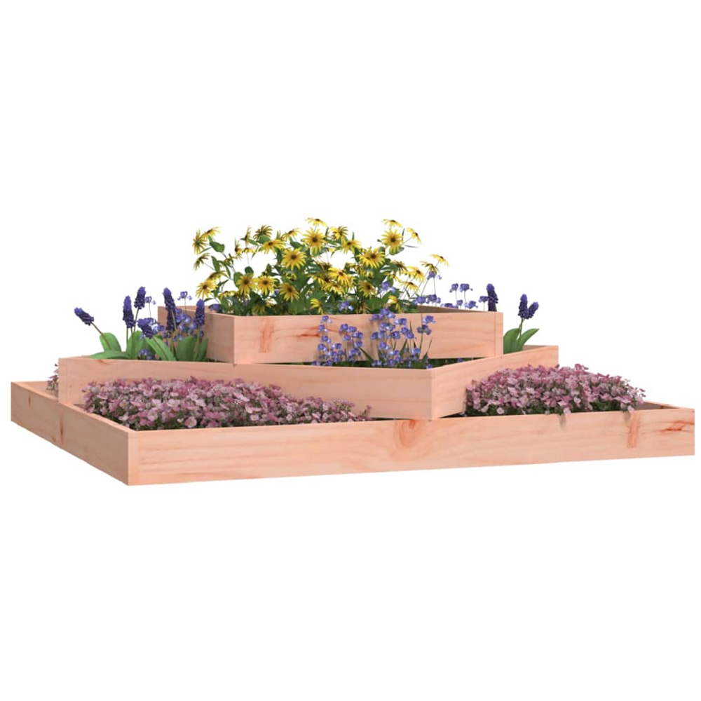 vidaXL 3-Tier Brown Solid Douglas Wood Garden Planter 27 x 112 x 112cm Image 2