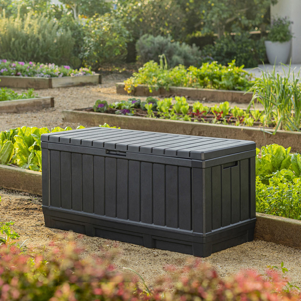 Keter Kentwood 350L Grey Outdoor Garden Storage Box Image 2