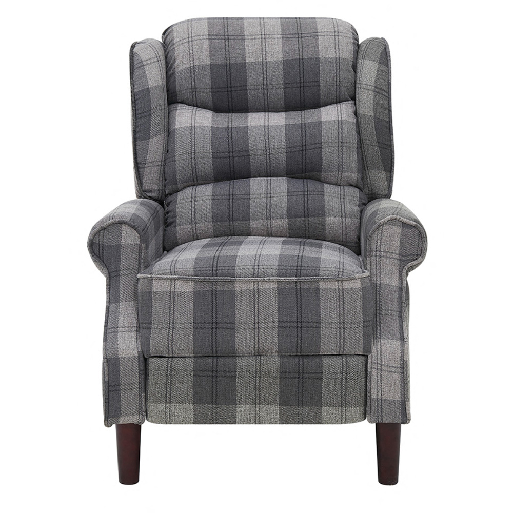 Home Detail Nairn Grey Tartan Manual Recliner Chair Image 2