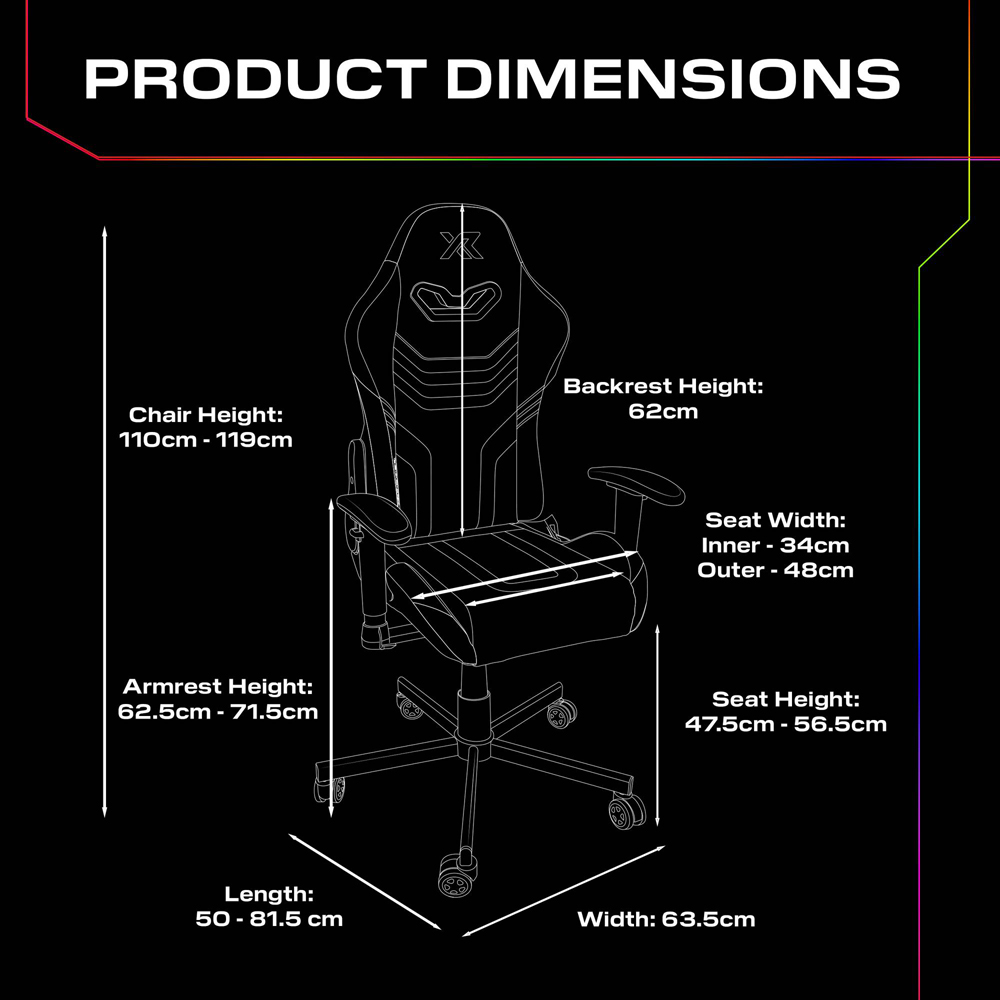 X Rocker Agility Black Compact RGB Office Gaming Chair Image 8