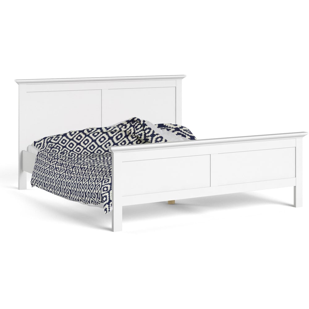 Florence Paris Super King White Wooden Bed Image 2