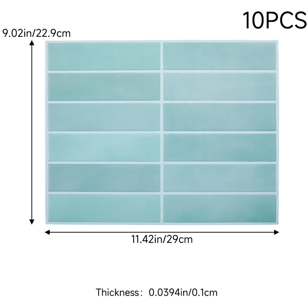 Living and Home Light Cyan Rectangle Self Adhesive Wall Sticker 10 Pack Image 9