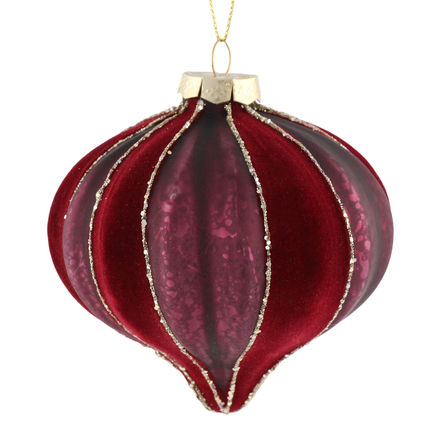 Velvet Onion Christmas Tree Decoration - Burgundy Image 1