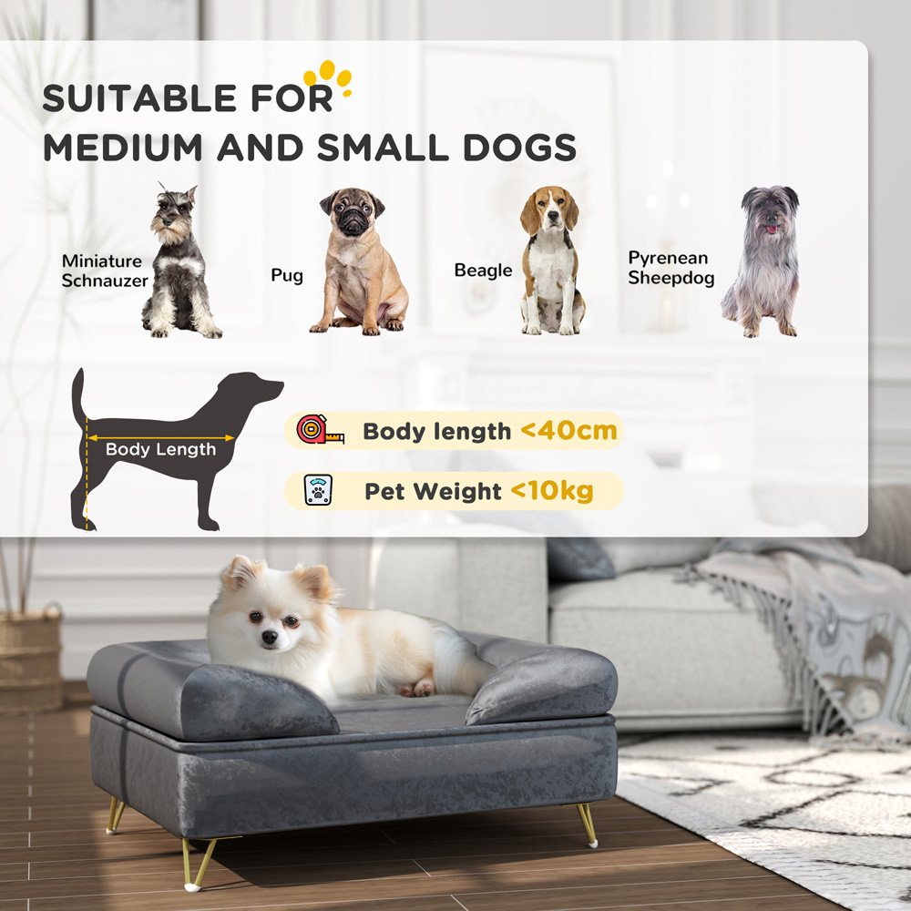 PawHut Grey Pet Couch Image 4