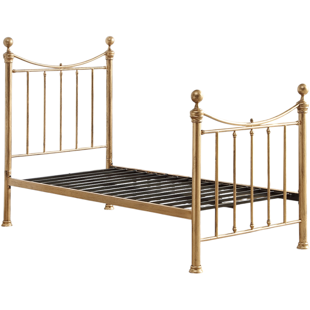 OAT Home Hampstead Single Antique Brass Effect Metal Bed Image 2