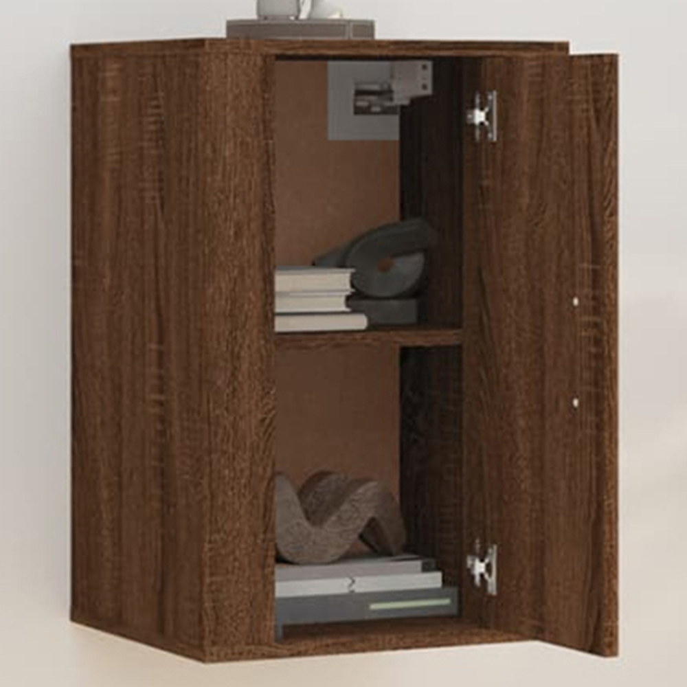 vidaXL Single Door Brown Oak Wall Mounted TV Cabinet Image 1