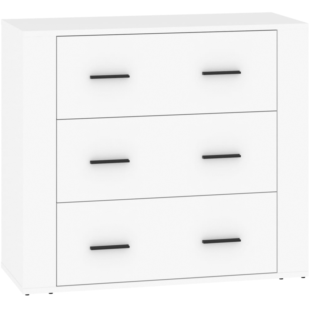 vidaXL 4 Door 3 Drawer White Sideboard 3 Piece Image 6