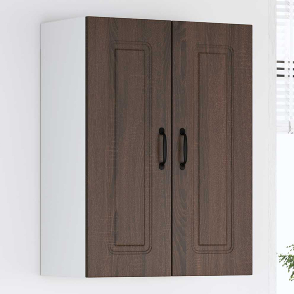 vidaXL Kalmar 2 Door Brown Oak Wall Kitchen Cabinet Image 1