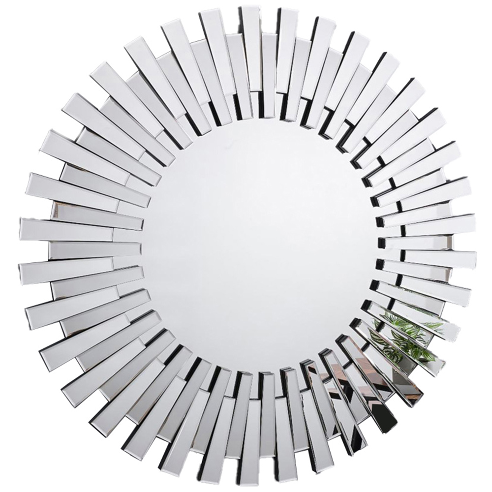 Furniturebox Astra Round Large Silver 3D Mirror Image 1