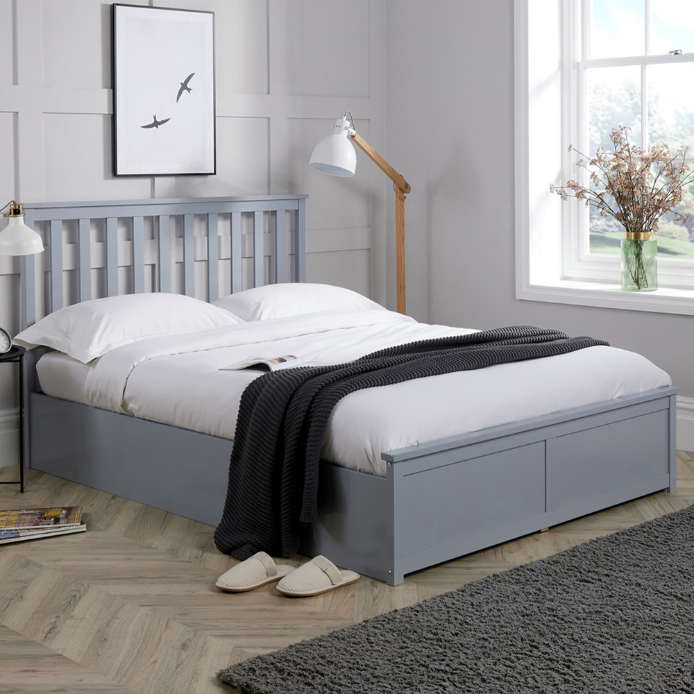 Home Source Florida King Size Grey Wood Ottoman Bed Image 1