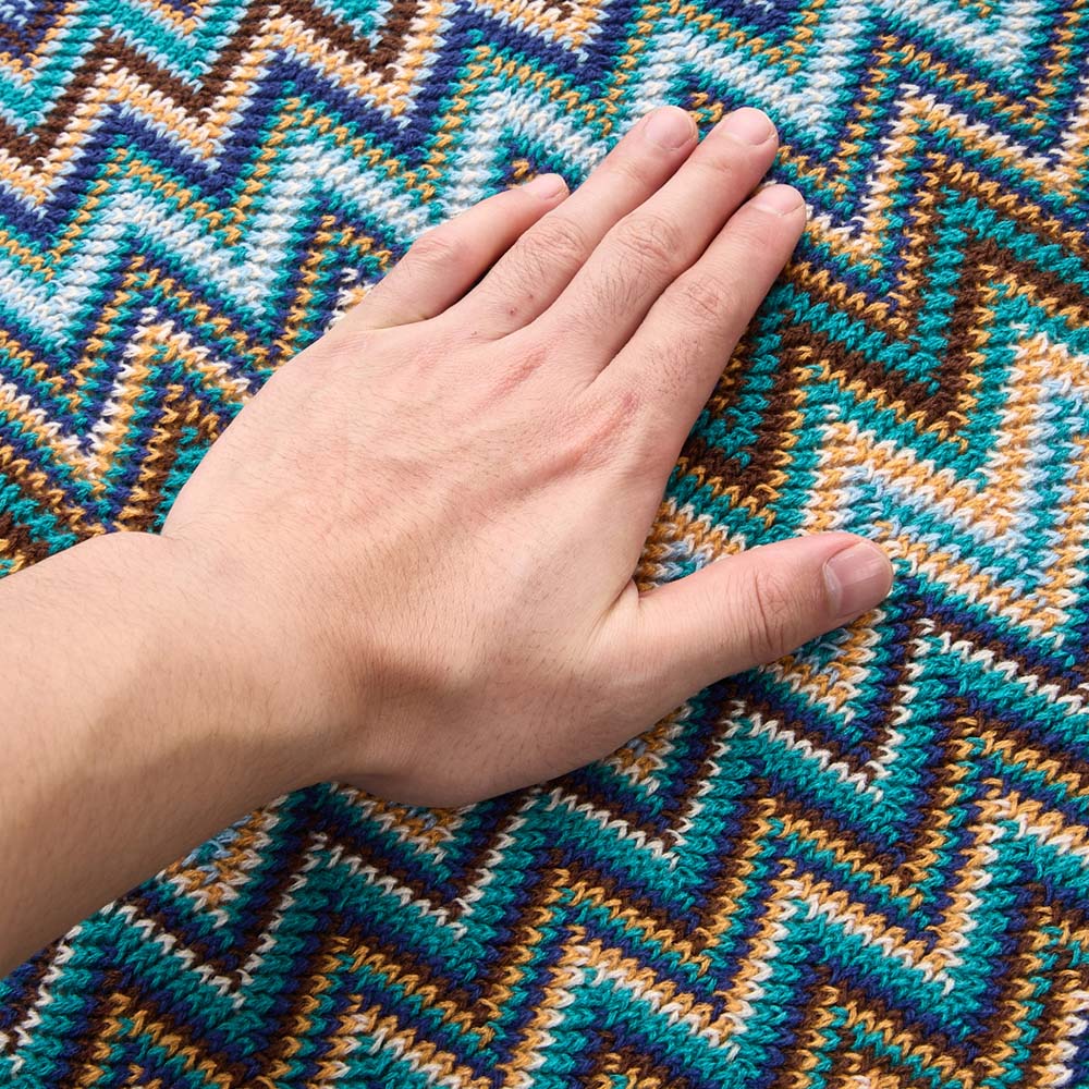 Living and Home Bohemian Blue Wave Sofa Throw Blanket with Tassels 170 x 127cm Image 6