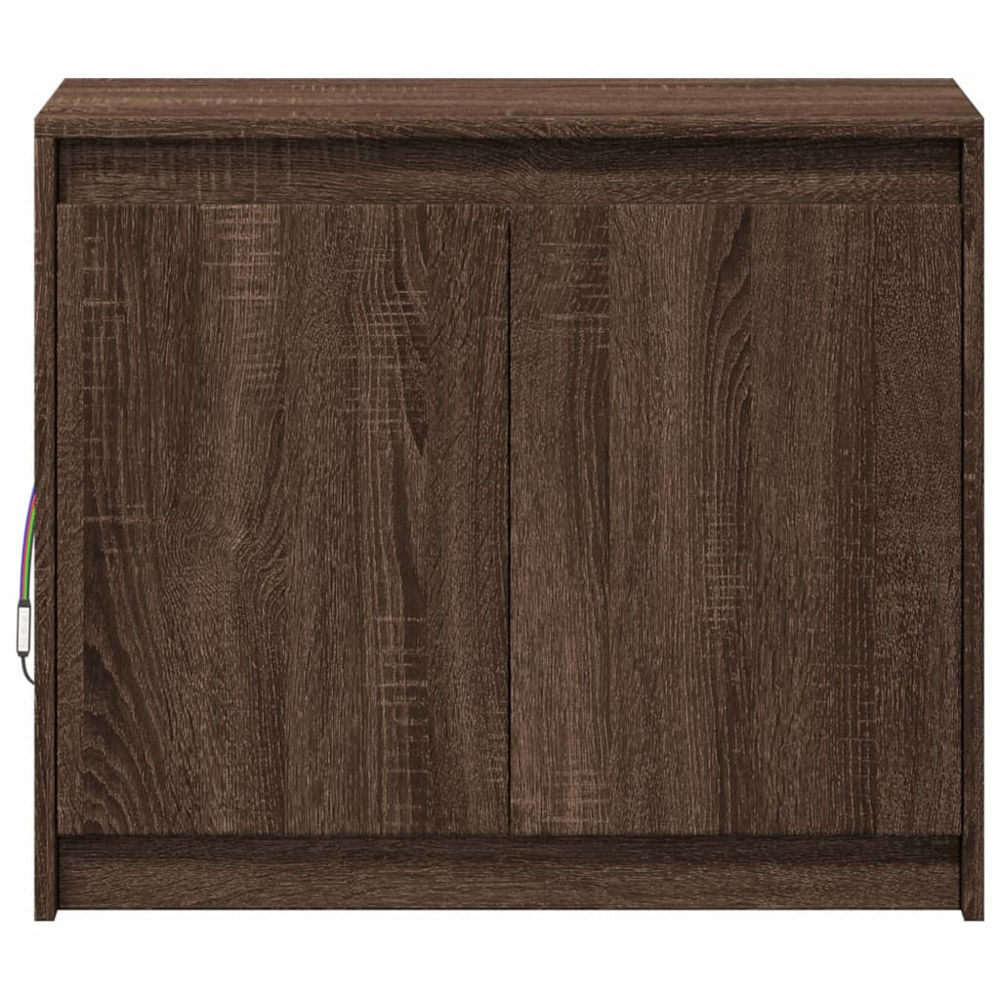 vidaXL 2 Door Brown Oak Sideboard with RGB LED Lights Image 3