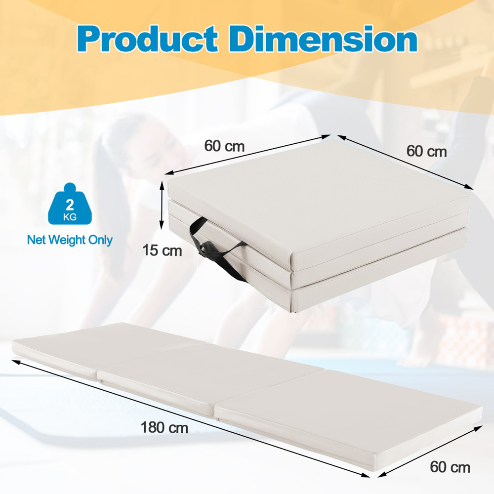 Costway Foldable Grey Exercise Mat Image 4