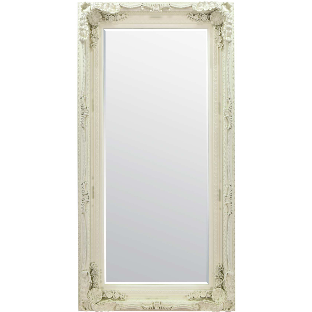 Carved Louis Ivory Large Wall Mirror 175 x 89cm Image 1