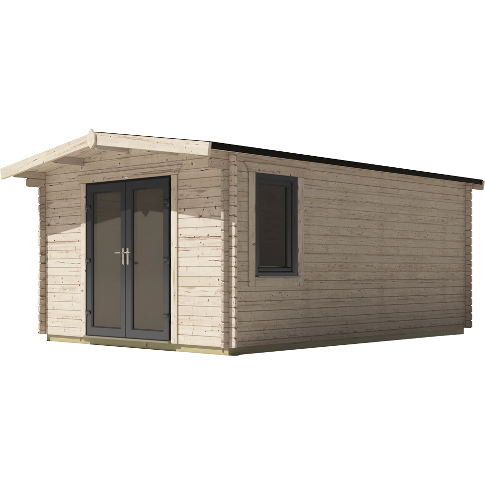 Power Sheds 18 x 12ft Centre Double Door Chalet Log Cabin Image 1