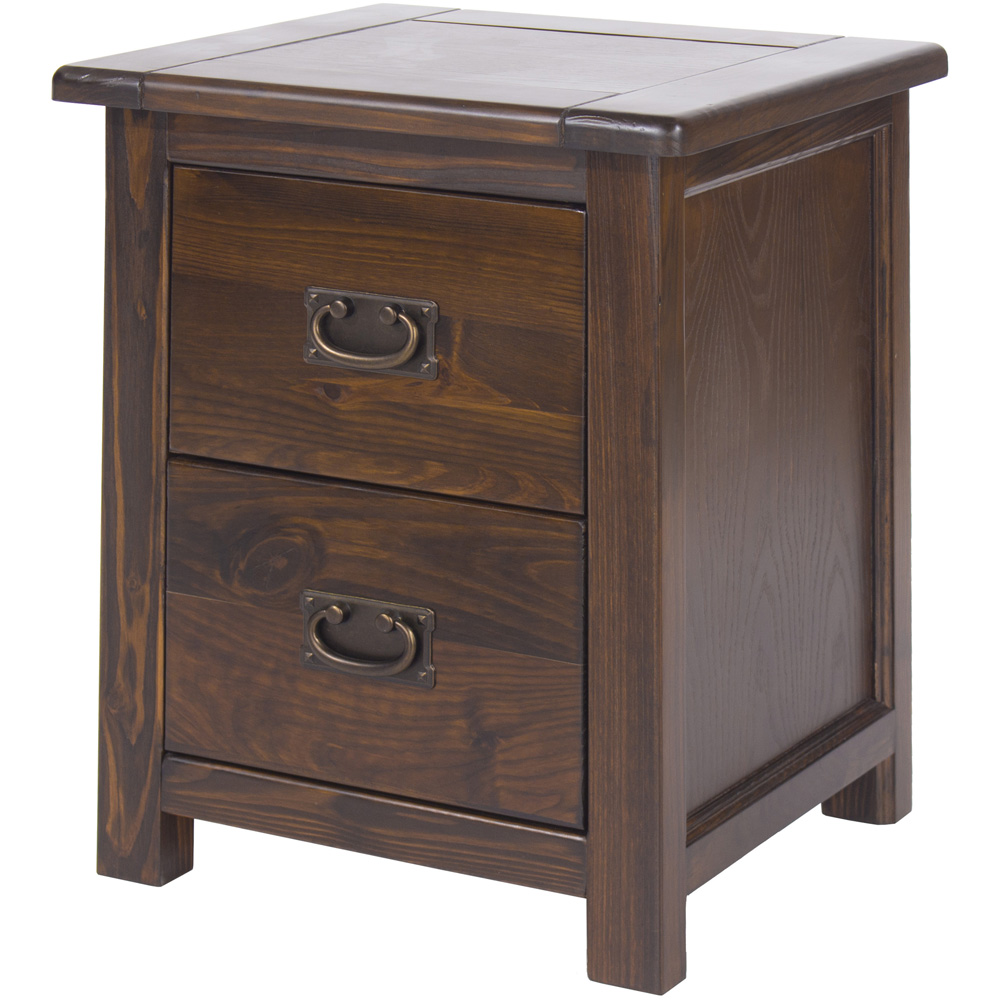 Boston 2 Drawer Dark Lacquer Bedside Table Image 2