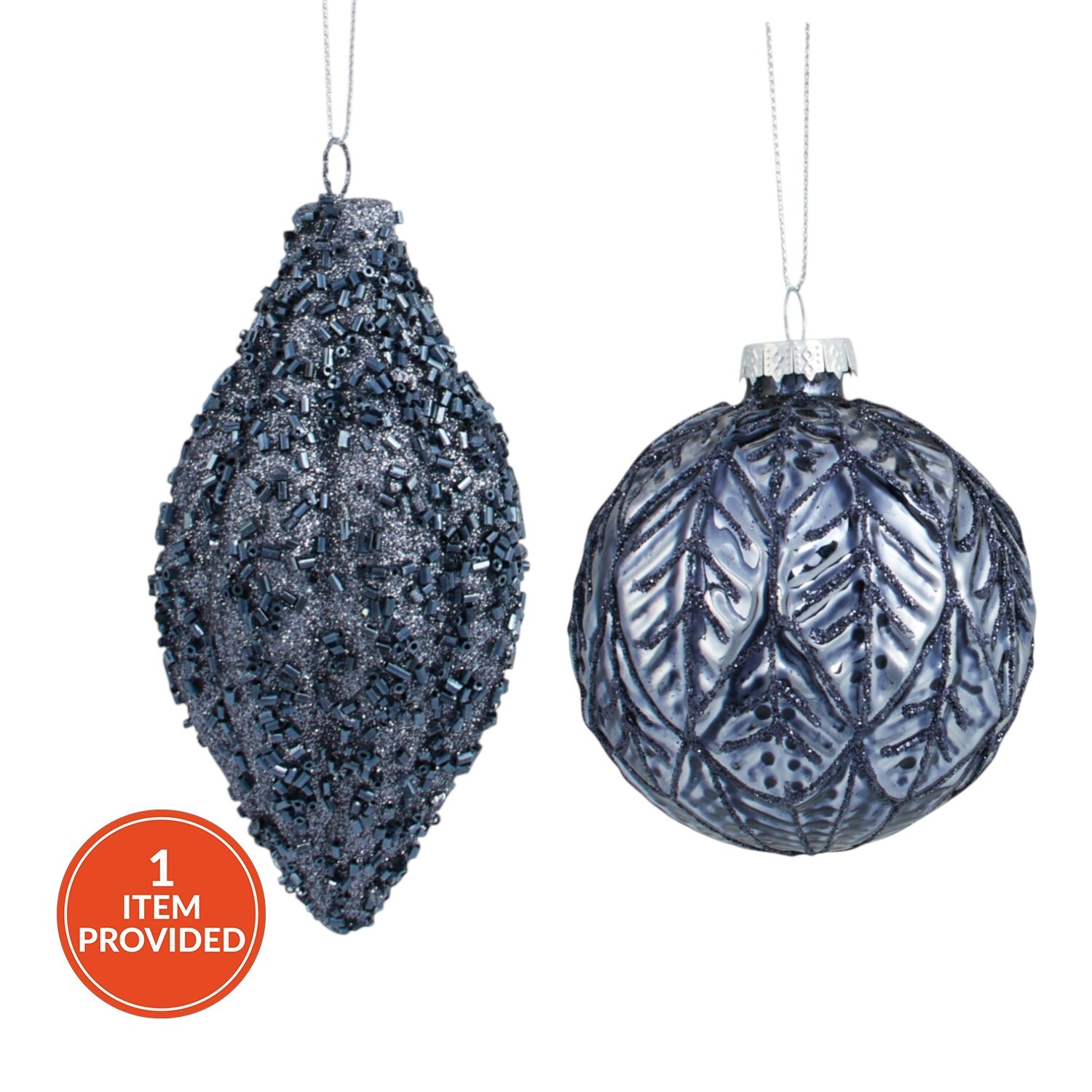 Embellished Glitter Bauble Image 1