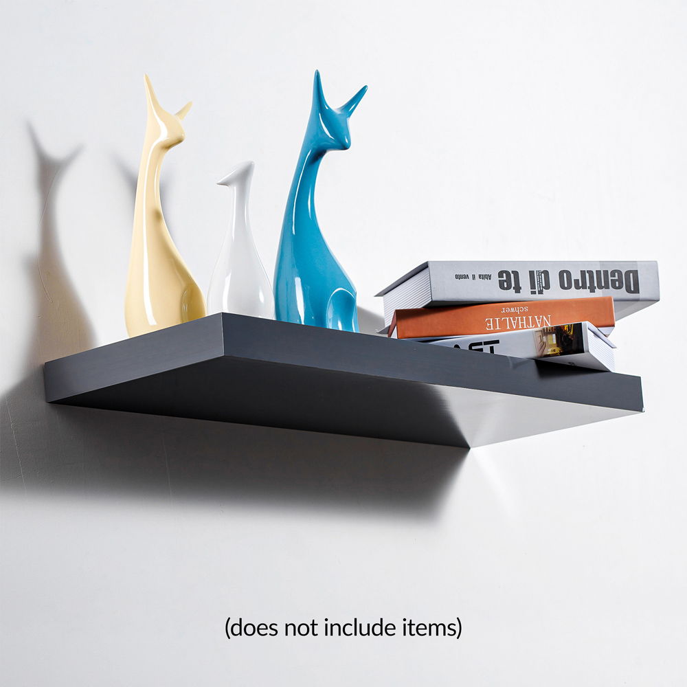 Innoteck 30cm High Gloss Grey Floating Shelf Image 3