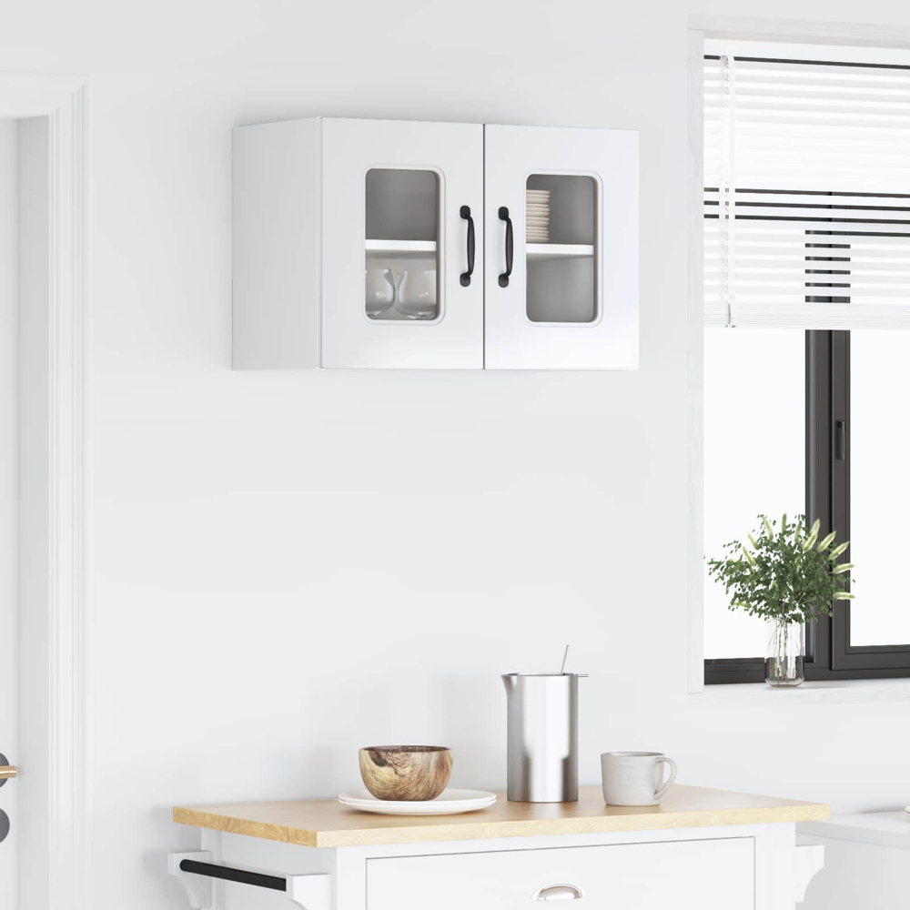 vidaXL Kalmar 2 Door High Gloss White Wall Kitchen Cabinet Image 9