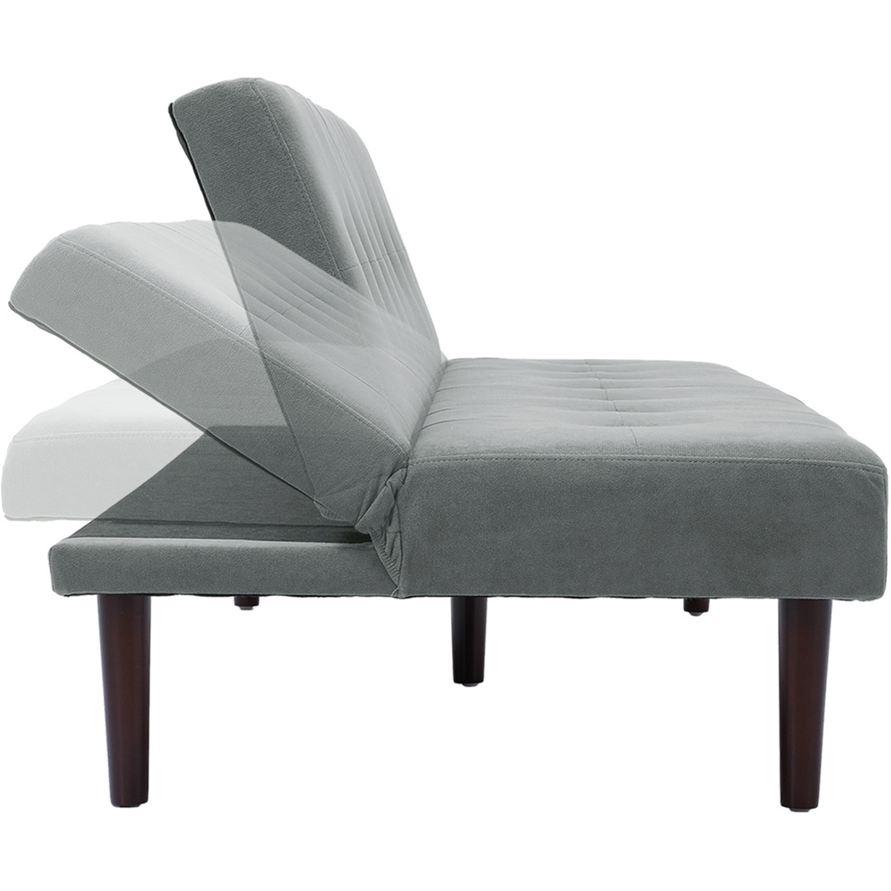 Living and Home 2 Seater Grey Contemporary Convertible Sofa Bed Image 4