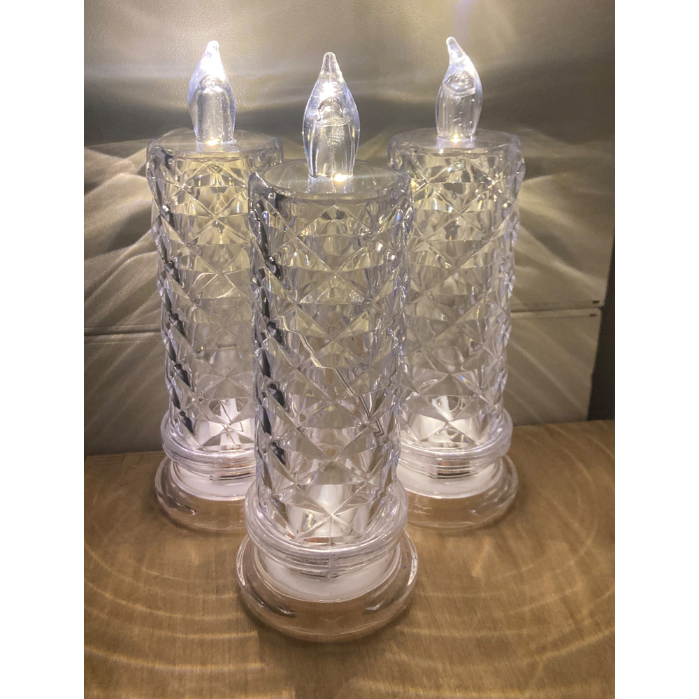 Avilo Clear LED Candle with Reflection 3 Pack Image 2