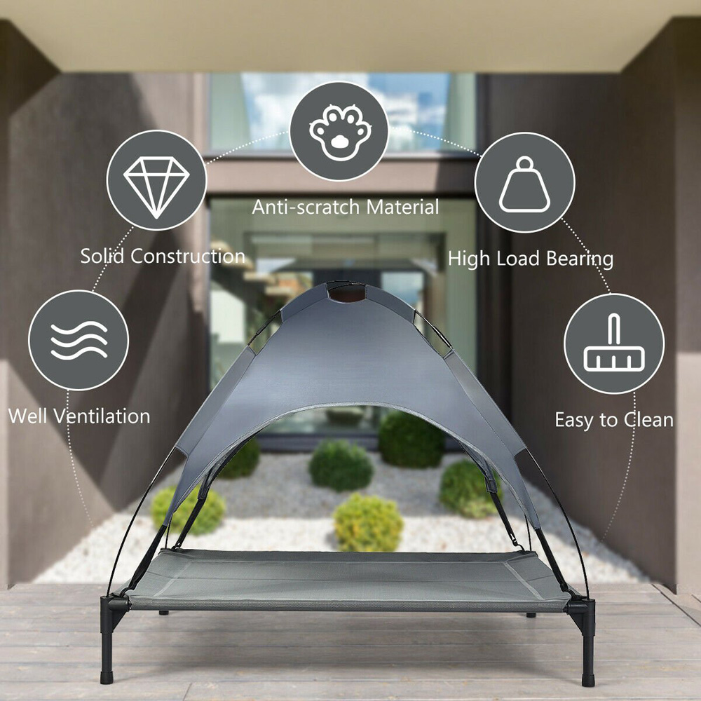 Costway Elevated Pet Bed with Removable Canopy Image 5