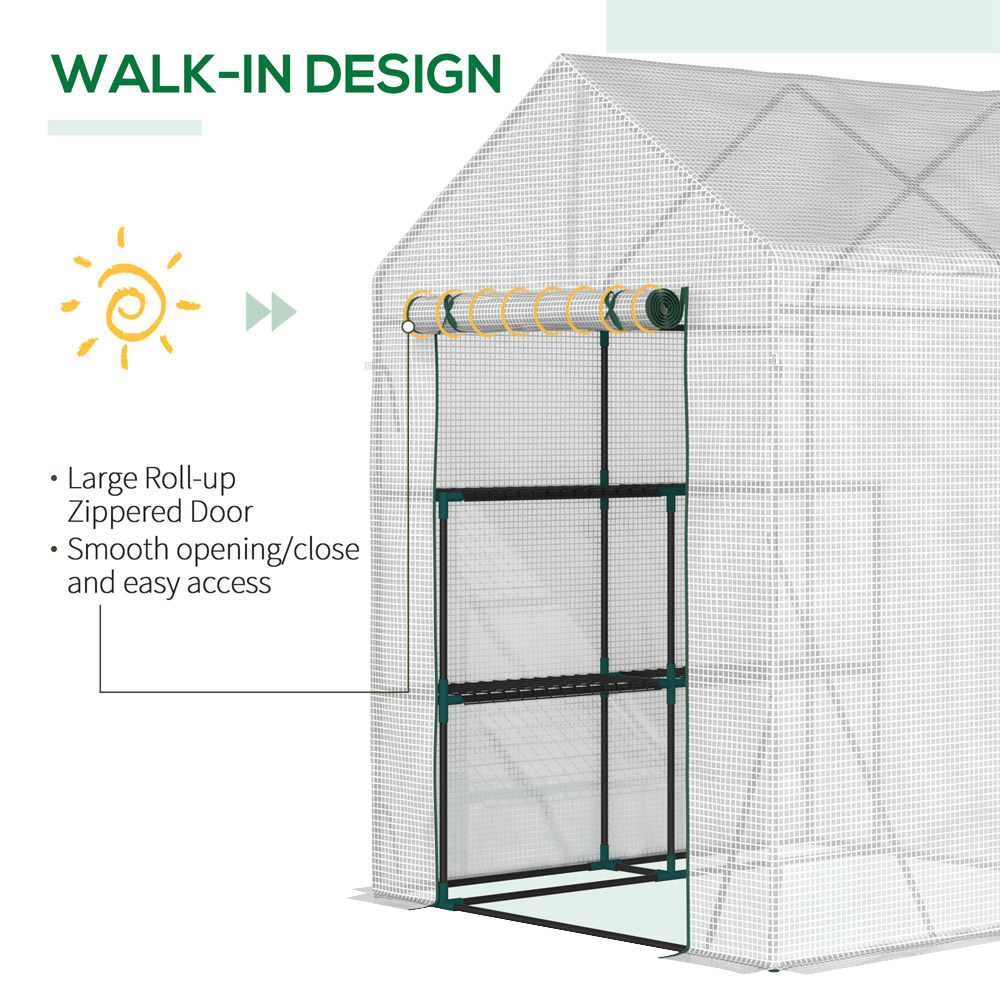 Outsunny PE Cover 4.7 x 4.7ft Portable Greenhouse Image 5