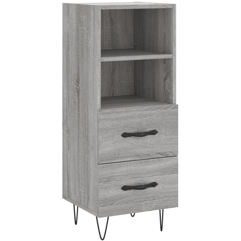 vidaXL Single Door 2 Drawer 2 Shelf Grey Sonoma Highboard Image 7