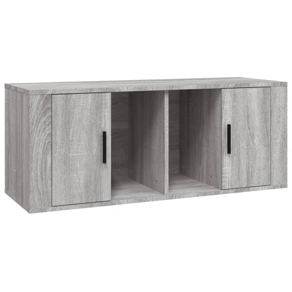 vidaXL 2 Door 2 Shelf Grey Sonoma TV Cabinet Image 2